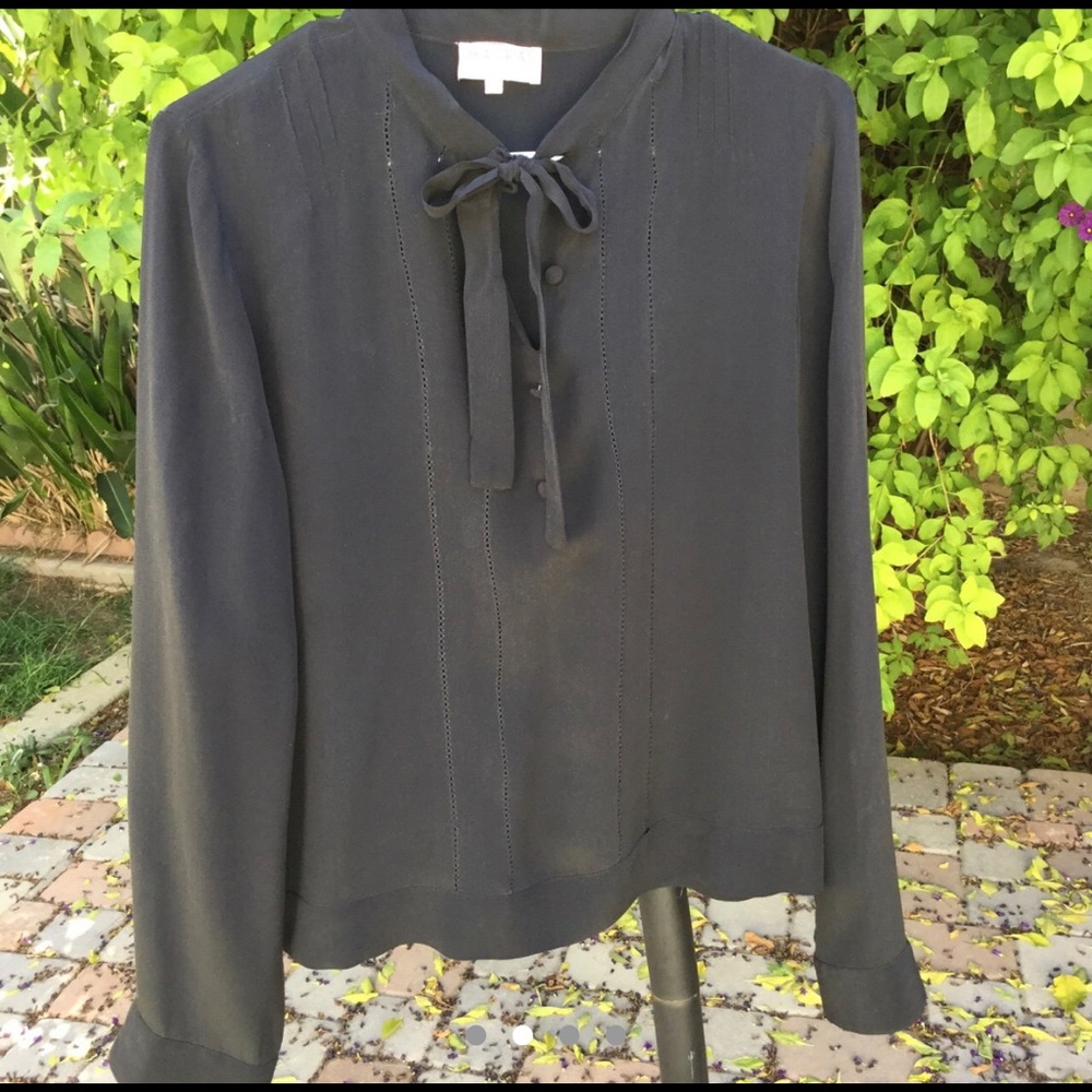 100% silk black Madras blouse - Picture 3 of 4